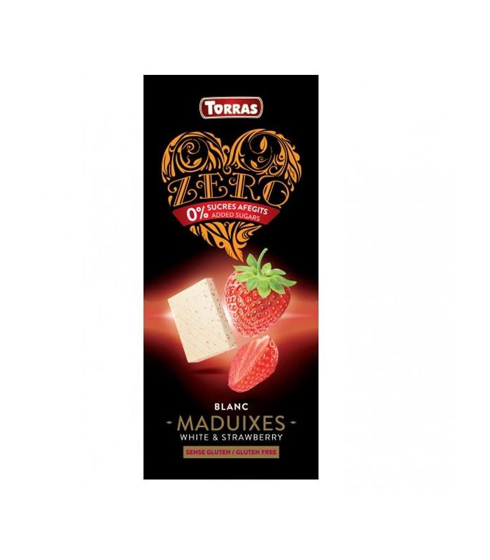 Шоколад 63 Torras Zero BLANCO FRESAS біла полуниця 125г